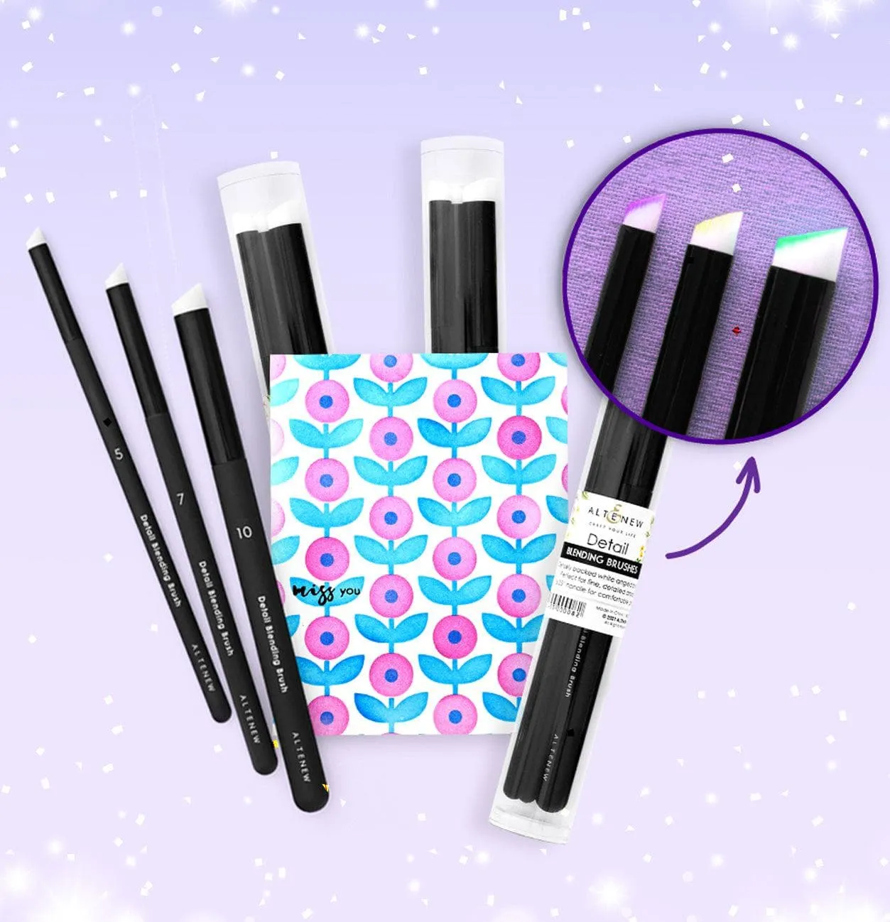 glass 12 Detailed Blending Brush Bundle (4 Sets Of 3 Brushes)