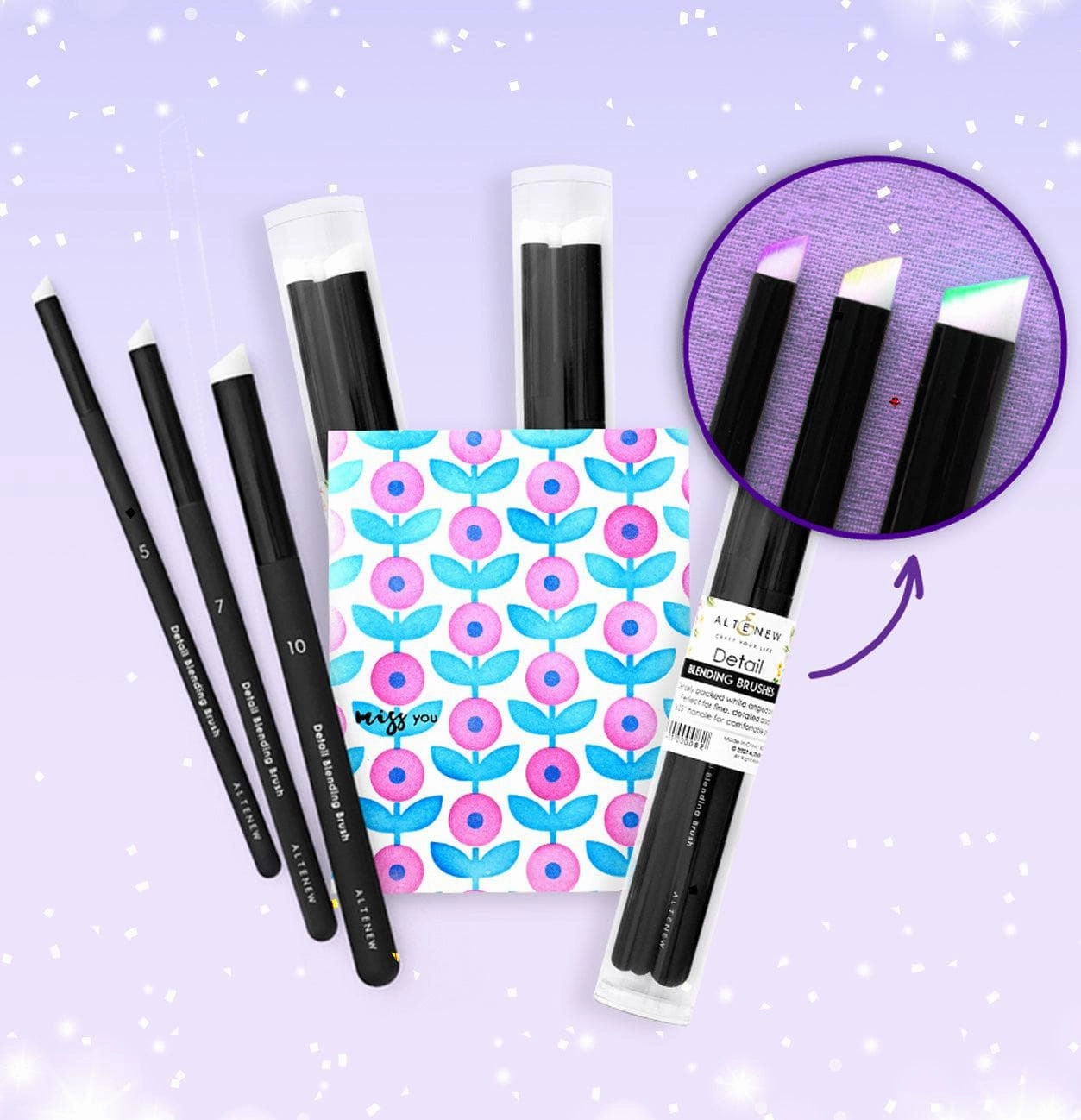 glass 12 Detailed Blending Brush Bundle (4 Sets Of 3 Brushes)
