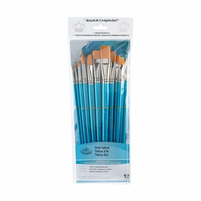 sleek 12-Pack Gold Taklon Brushes - Assorted