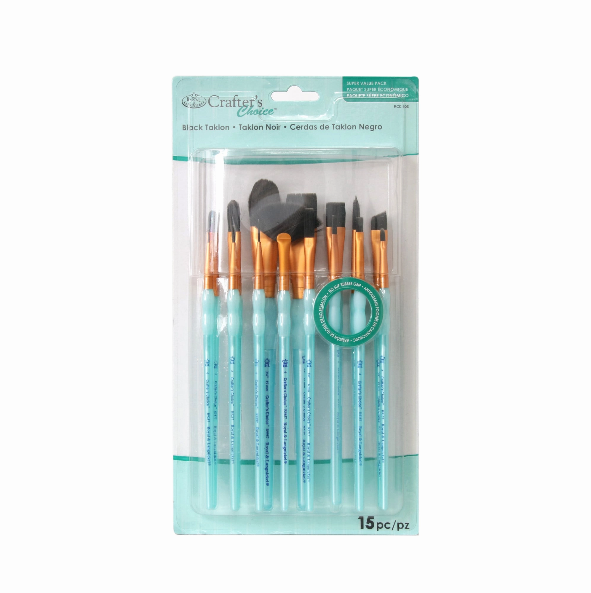 15-Pack Black Taklon Paintbrushes new
