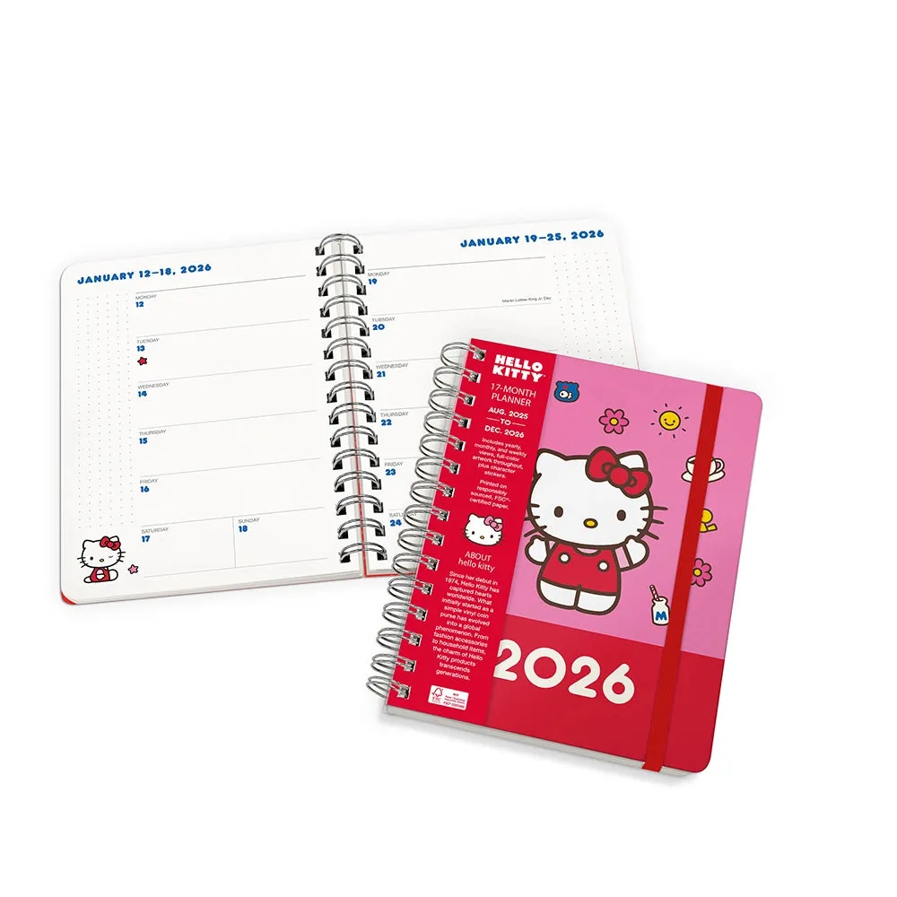 2026 Hello Kitty Playful Pink Deluxe Compact Flexi Planner solid