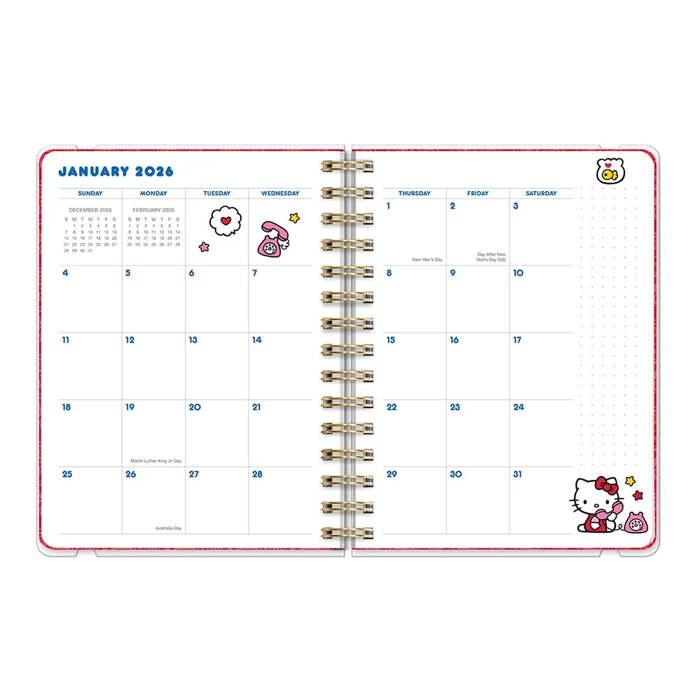 2026 Hello Kitty Playful Pink Deluxe Compact Flexi Planner stackable
