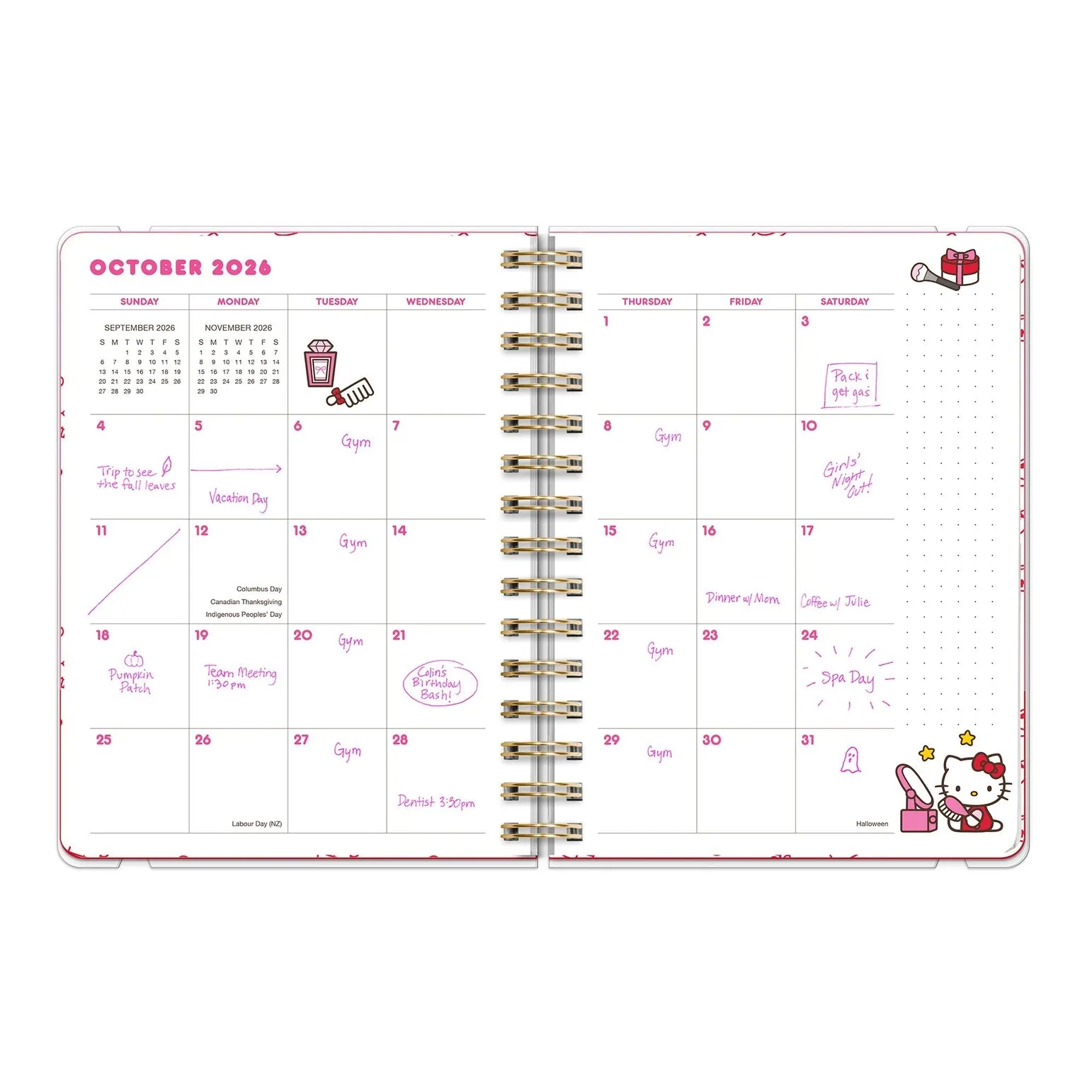 compact 2026 Hello Kitty Playful Pink Deluxe Compact Flexi Planner