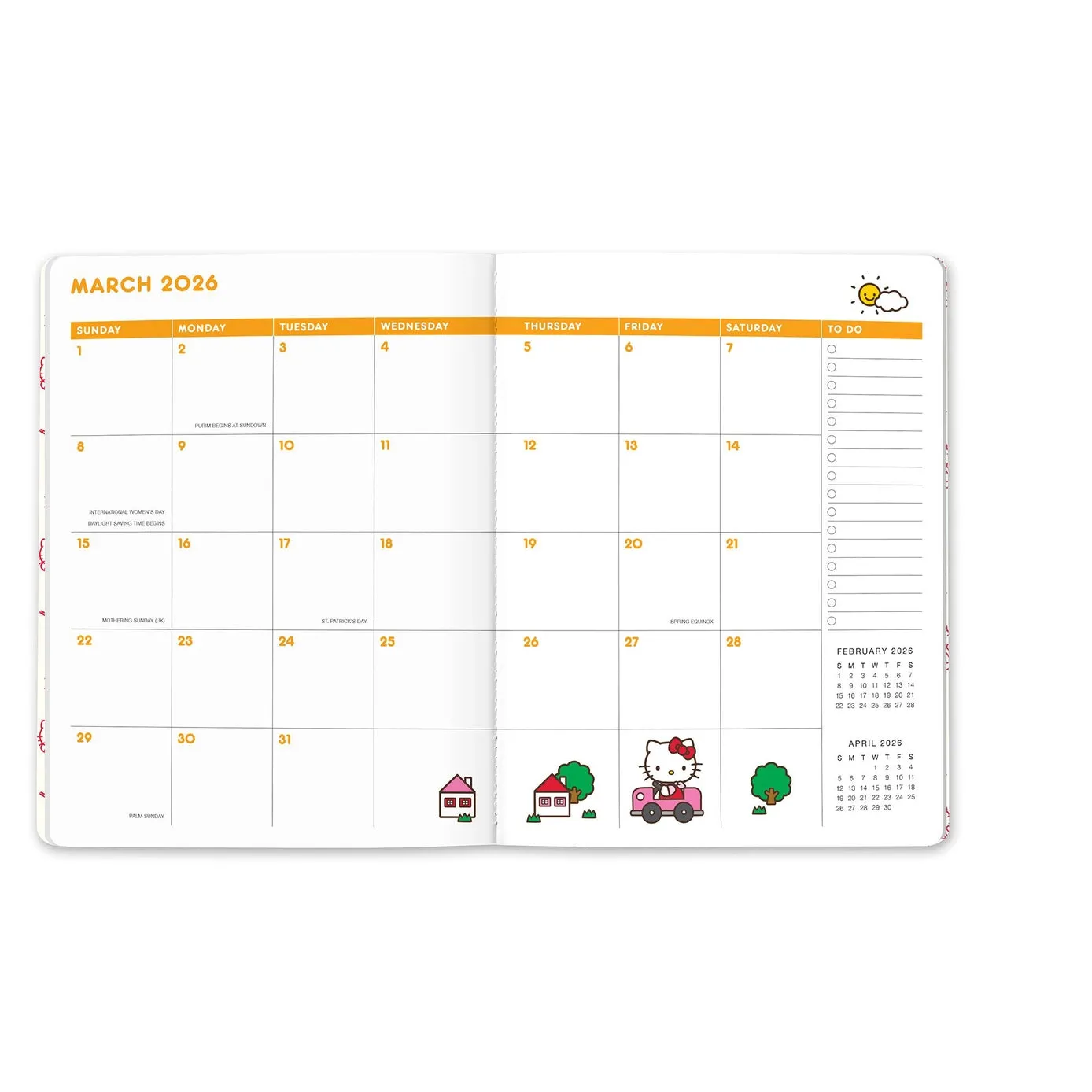 2026 Hello Kitty Playful Pink Just Right Monthly Planner daily