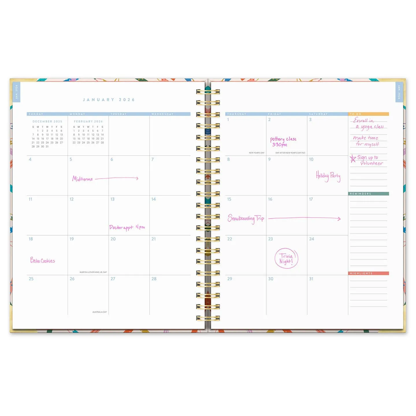 sleek 2026 Make Your Mark Extra-Large Spiral Planner