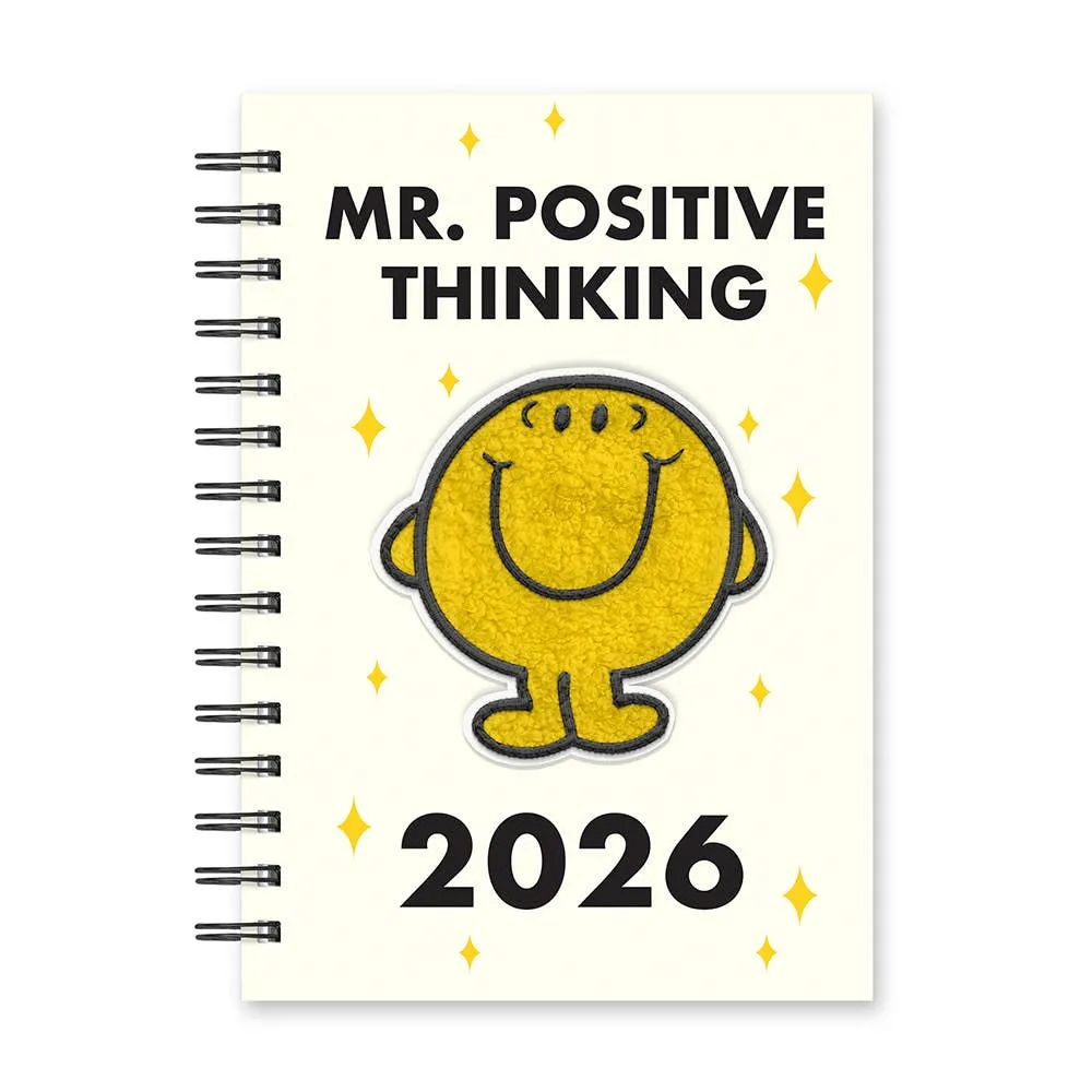 boxed minimalist 2026 Mr. Positive Thinking Chenille Patch Planner