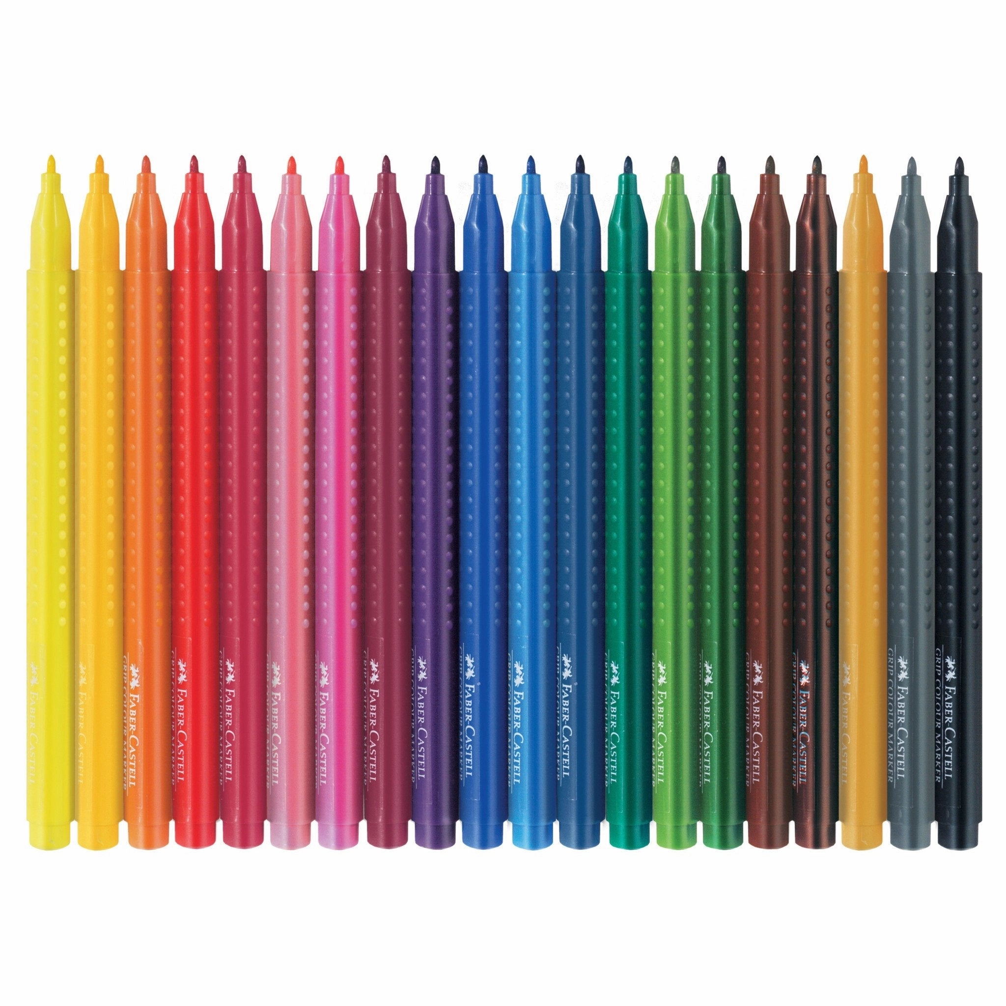 20 Triangular Grip Washable Color Markers