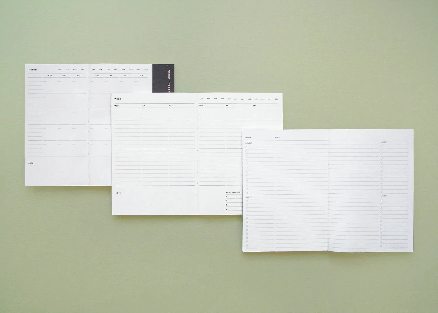 steel magnetic 3 In 1 Planner A5 - Charcoal Blue - Monthly/Weekly/To Do Note