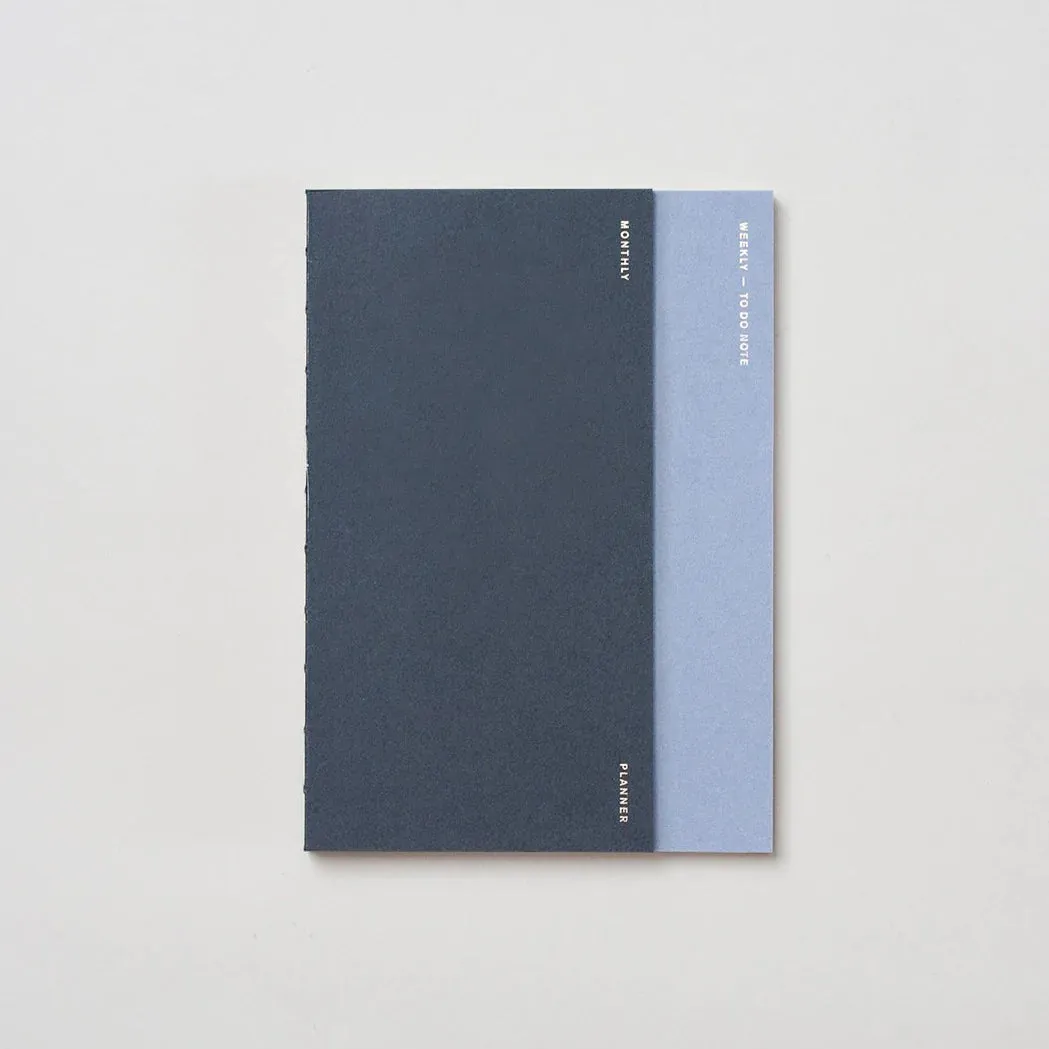 3 In 1 Planner A5 - Charcoal Blue - Monthly/Weekly/To Do Note waterproof resin