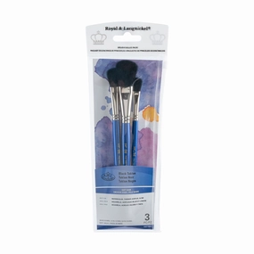 3-Pack Black Taklon Brushes - Mop top classic