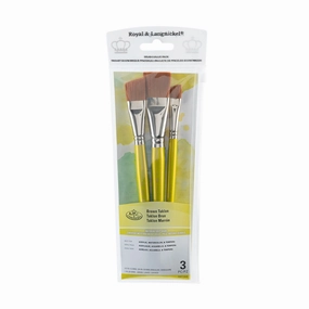 3-Pack Brown Taklon Brushes - Wash/Angular reliable