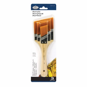 3-Pack Taklon Brushes - Angular wide