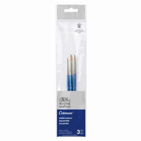 3-Piece Cotman Synthetic Paintbrush Set - 1 muted recycled