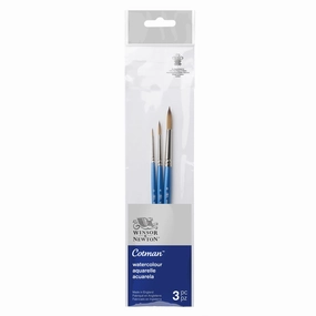 3-Piece Cotman Synthetic Paintbrush Set - 2 durable maxi