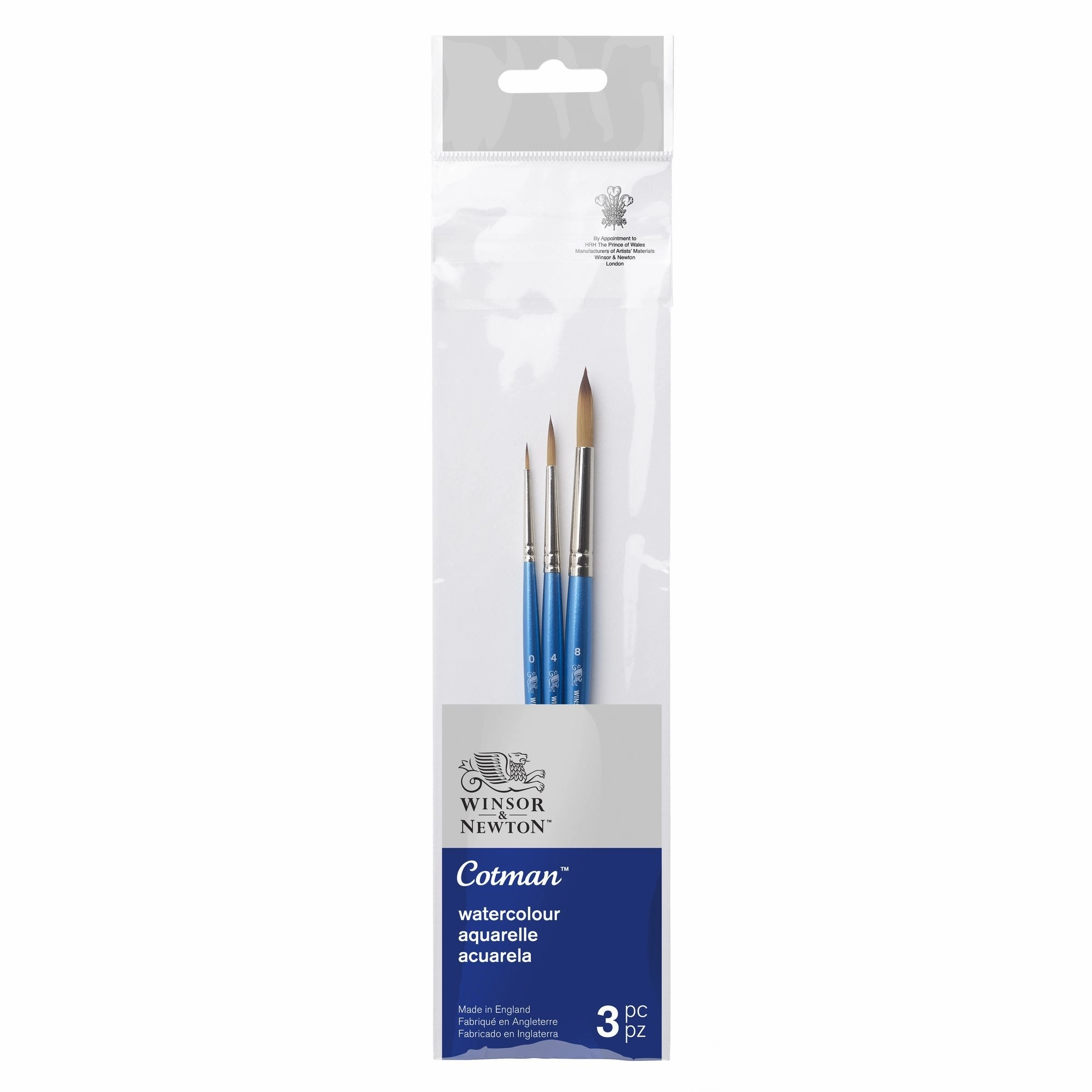 3-Piece Cotman Synthetic Paintbrush Set - 2 durable maxi