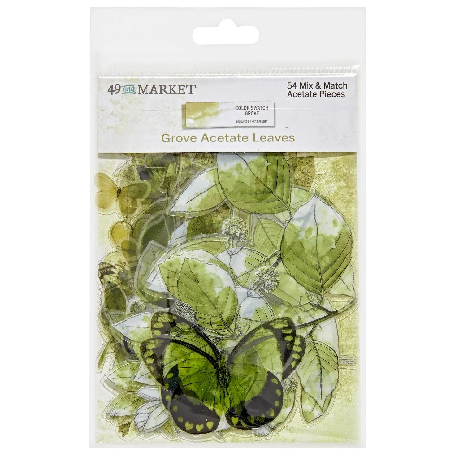 matte 49 And Market - Acetate Leaves  - Color Swatch  Grove