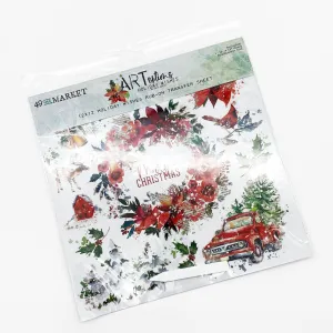short 49 And Market - Art Options Holiday Wishes- 12 X 12 Rub On Transfers Sheet