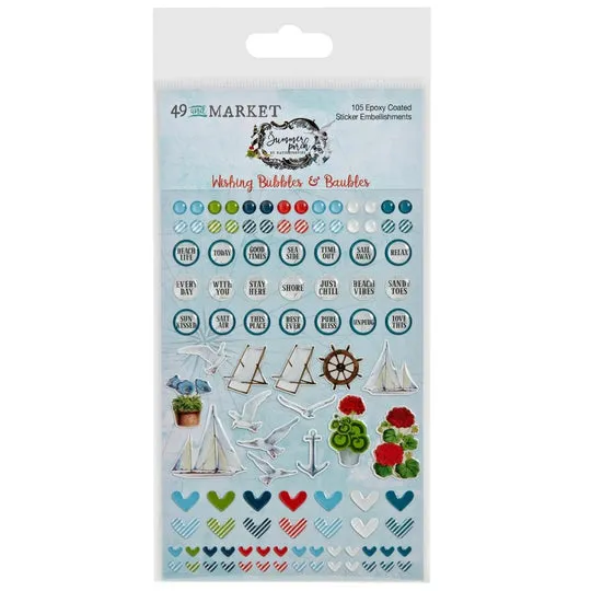 49 And Market Epoxy Stickers Wishing Bubble, Summer Porch wooden