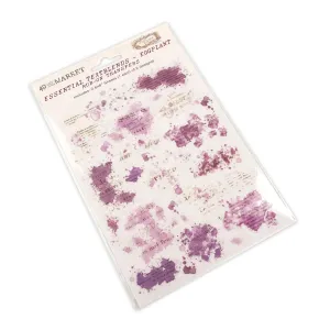 set 49 And Market Rub On Transfers - Essential Text Blends - Eggplant