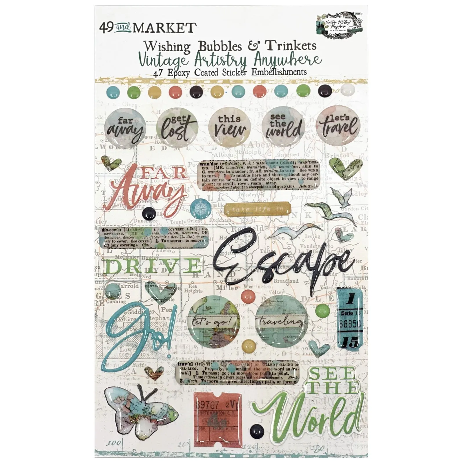 kit classic 49 And Market  Vintage Artistry  Anywhere Wishing Bubbles And Trinkets