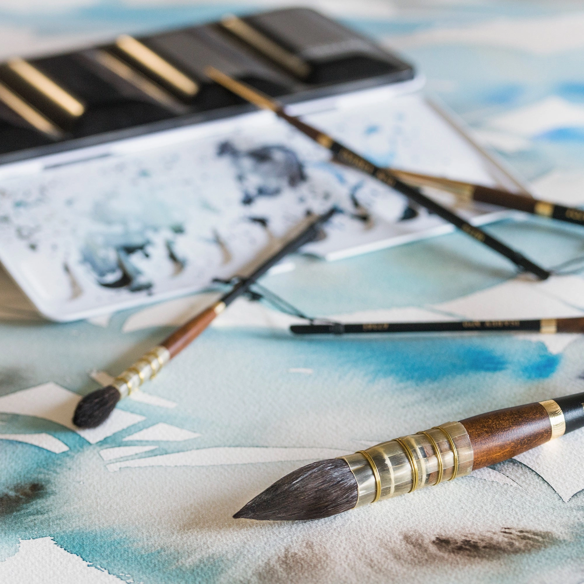 essential 4-Piece Watercolour Brush Set