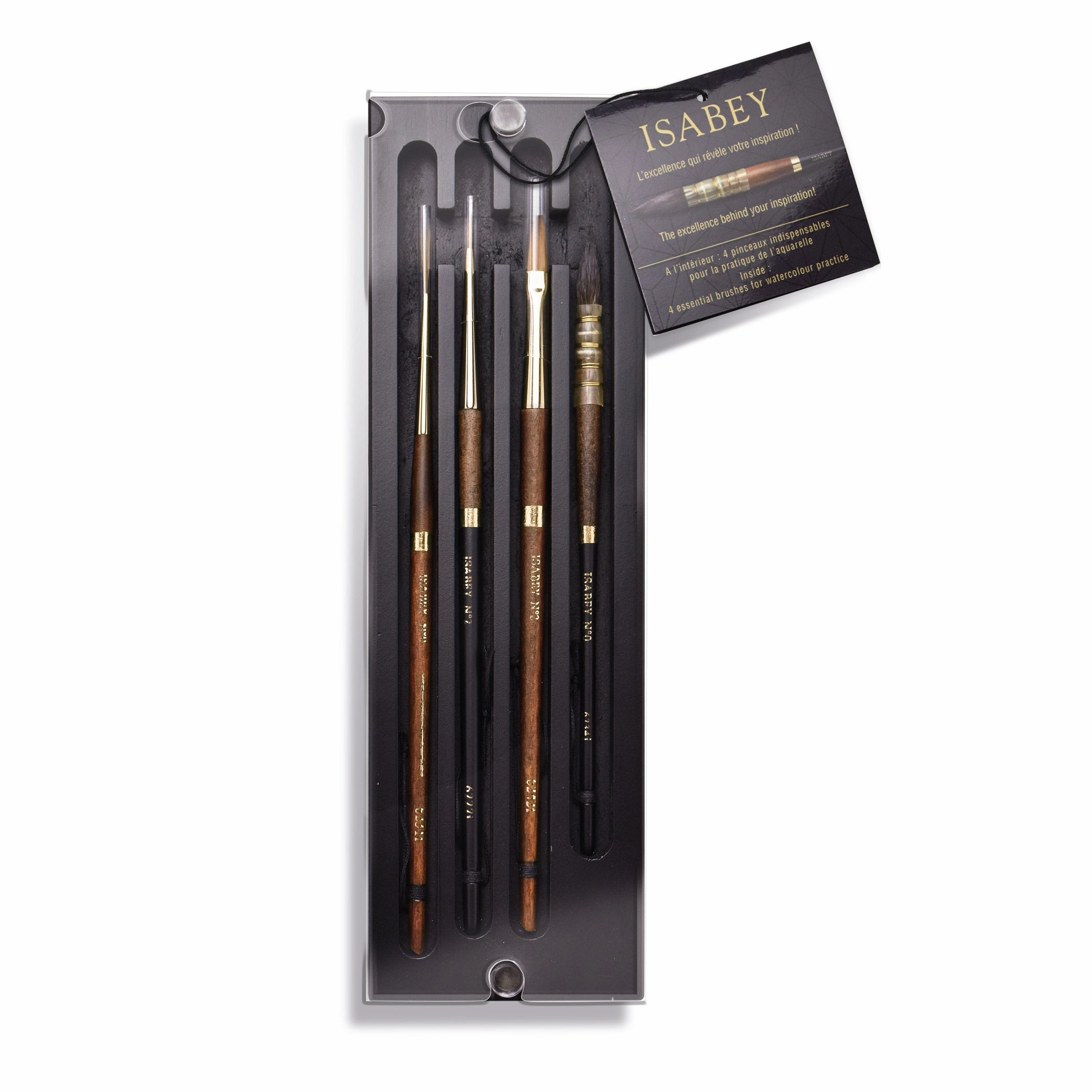 4-Piece Watercolour Brush Set springloaded narrow