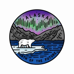 50 States Circles - 2X2 Stamp Set - Alaska organic vegan