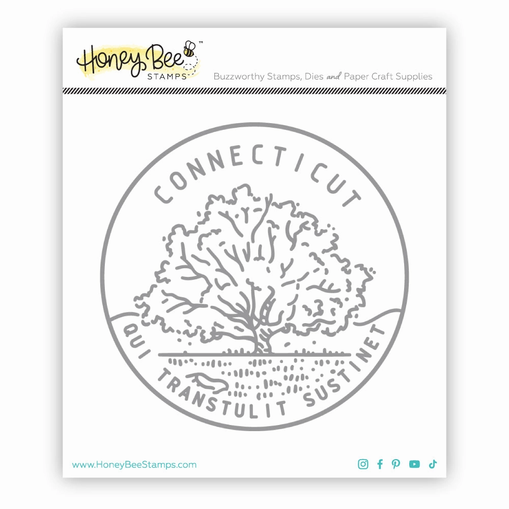 50 States Circles - 2X2 Stamp Set - Connecticut adjustable