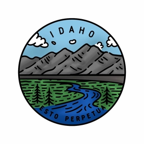 elegant 50 States Circles - 2X2 Stamp Set - Idaho