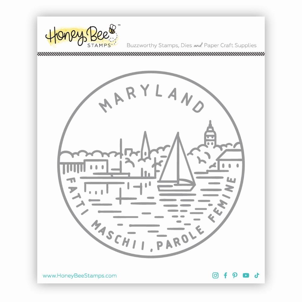 50 States Circles - 2X2 Stamp Set - Maryland thin soft