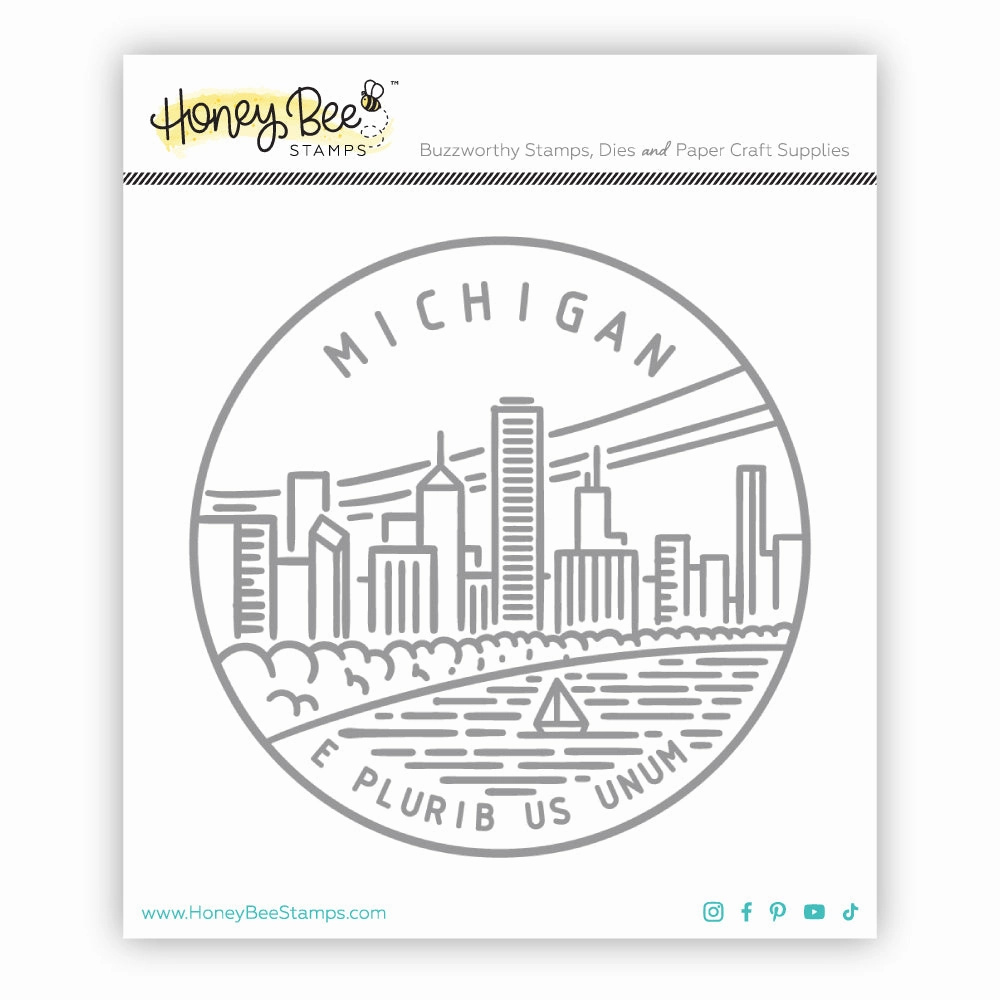 50 States Circles - 2X2 Stamp Set - Michigan steel flat