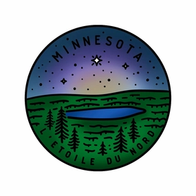 50 States Circles - 2X2 Stamp Set - Minnesota bundle organic