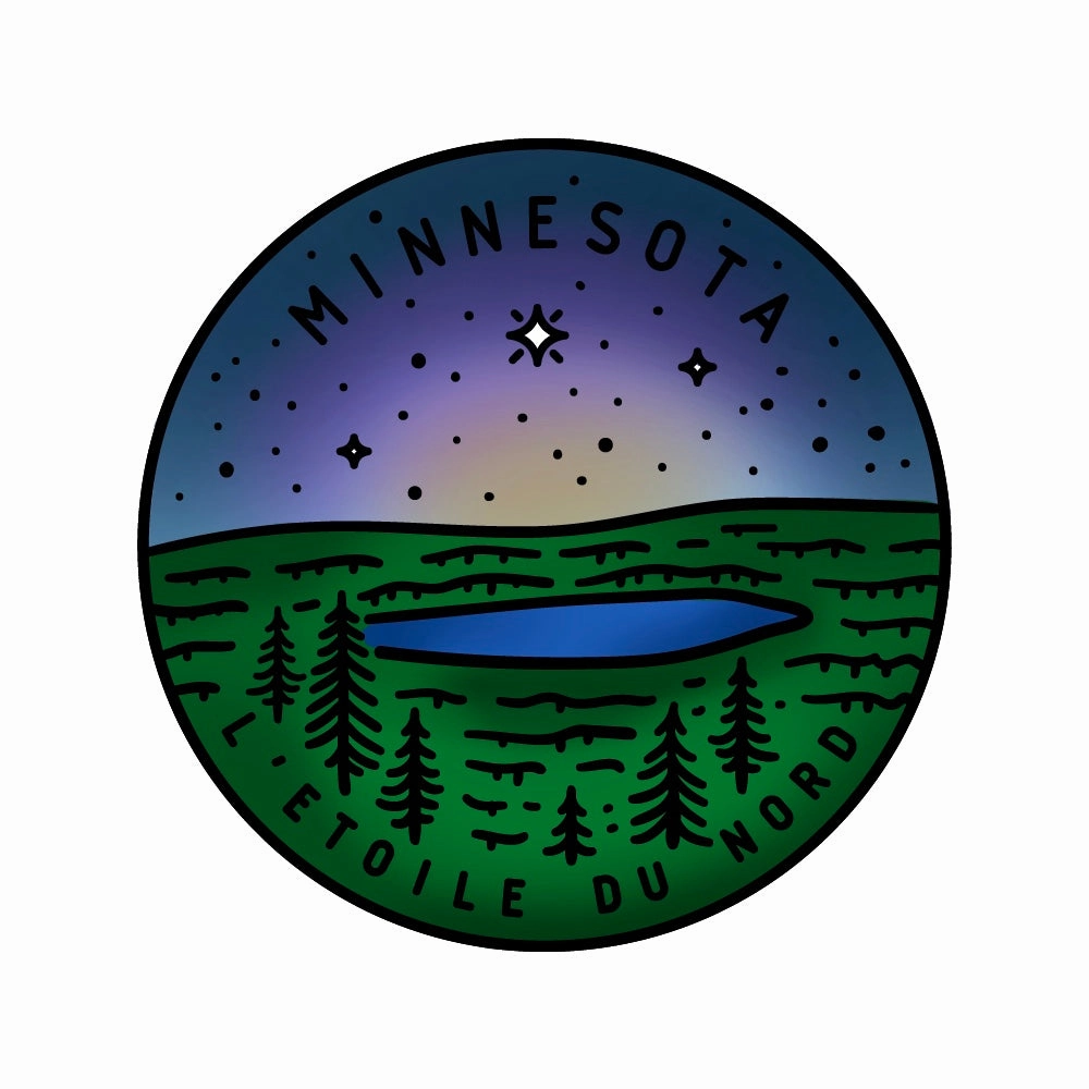 50 States Circles - 2X2 Stamp Set - Minnesota bundle organic