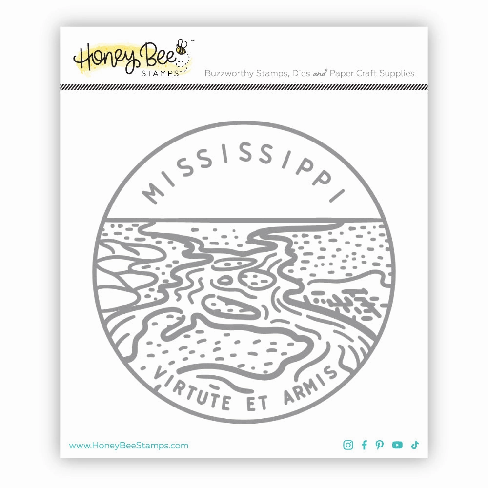 popular resin 50 States Circles - 2X2 Stamp Set - Mississippi