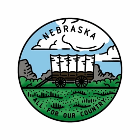 foldable 50 States Circles - 2X2 Stamp Set - Nebraska