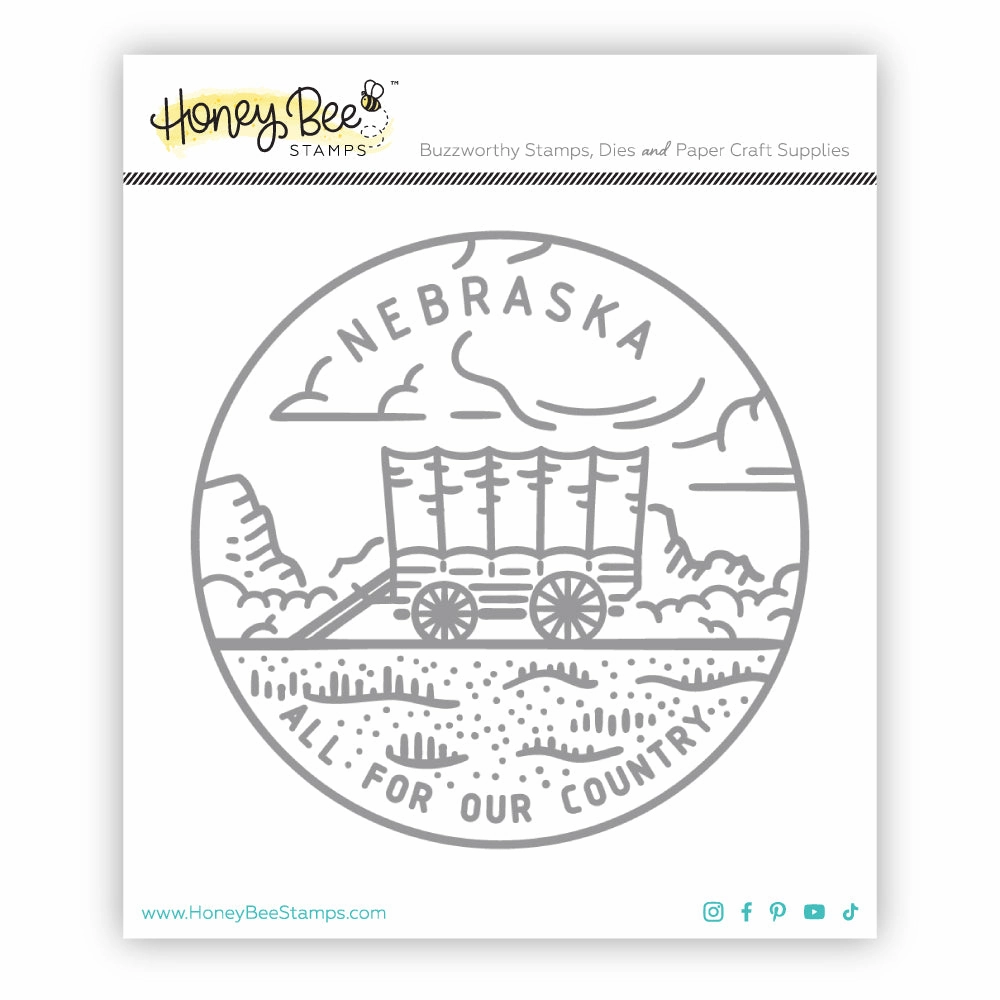 50 States Circles - 2X2 Stamp Set - Nebraska locking small