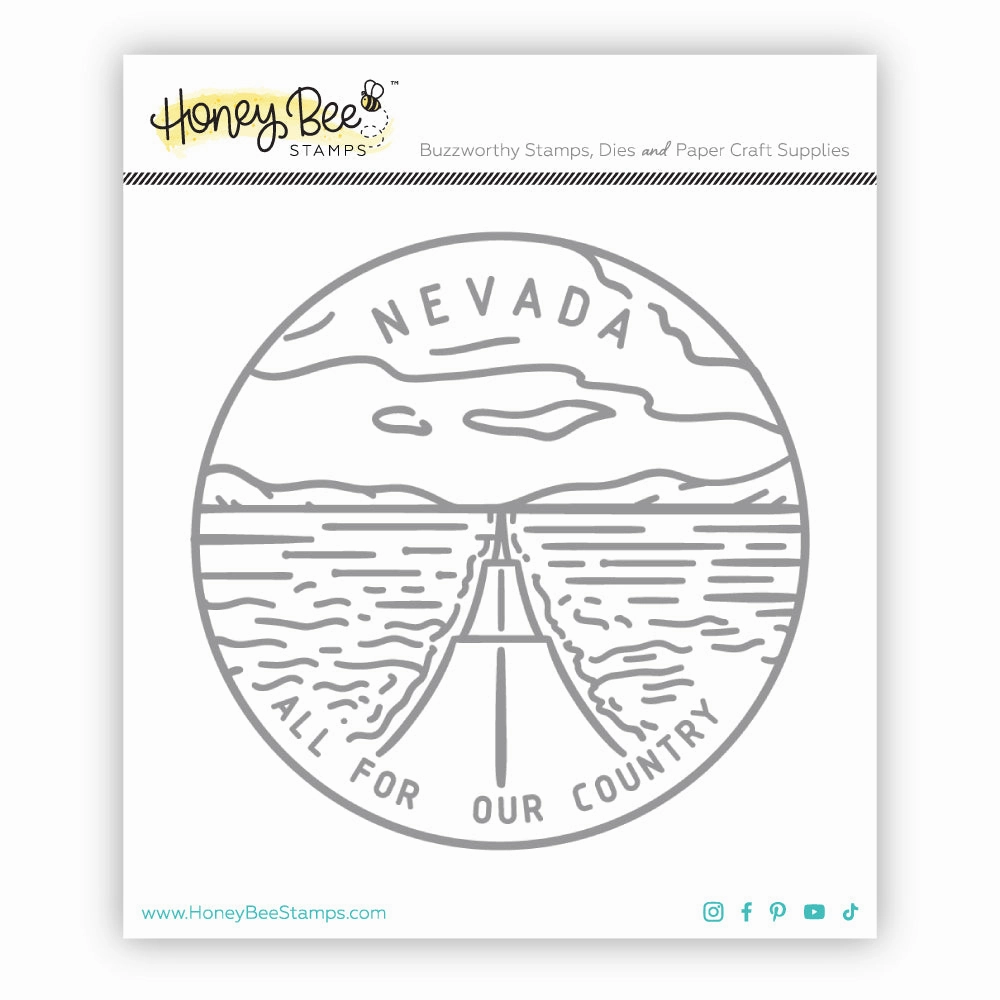 steel 50 States Circles - 2X2 Stamp Set - Nevada