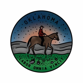 50 States Circles - 2X2 Stamp Set - Oklahoma fiber
