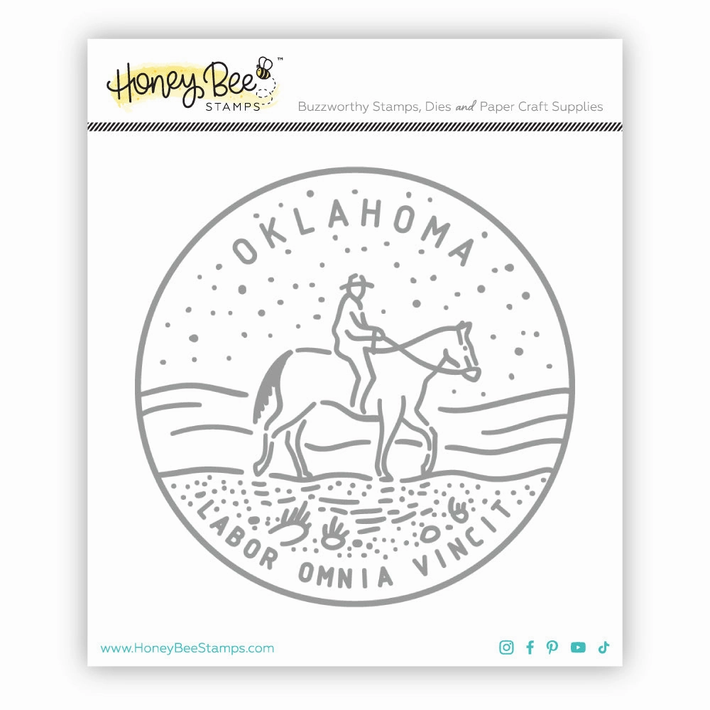 glass 50 States Circles - 2X2 Stamp Set - Oklahoma