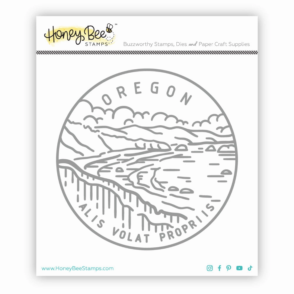economical 50 States Circles - 2X2 Stamp Set - Oregon