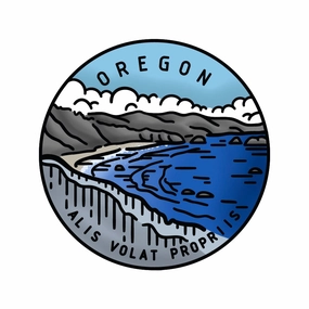 original 50 States Circles - 2X2 Stamp Set - Oregon