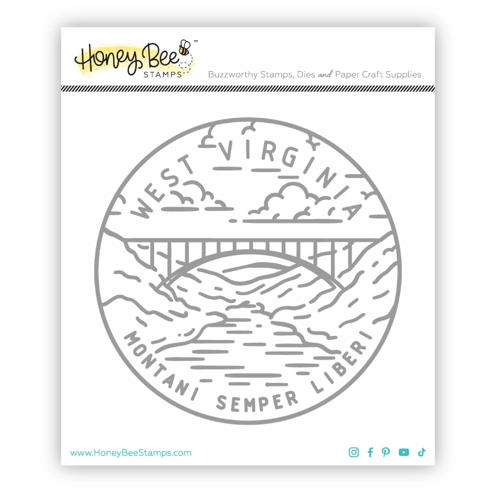 organic 50 States Circles - 2X2 Stamp Set - West Virginia