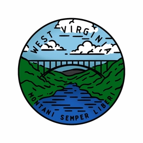 wooden 50 States Circles - 2X2 Stamp Set - West Virginia