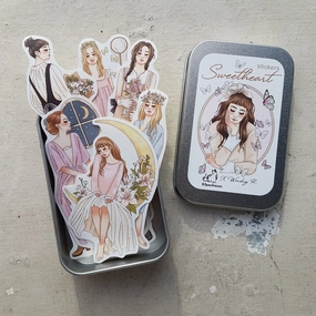 63Penhouse X Windry R - Sweetheart Girls Stickers In Tin round quickdry