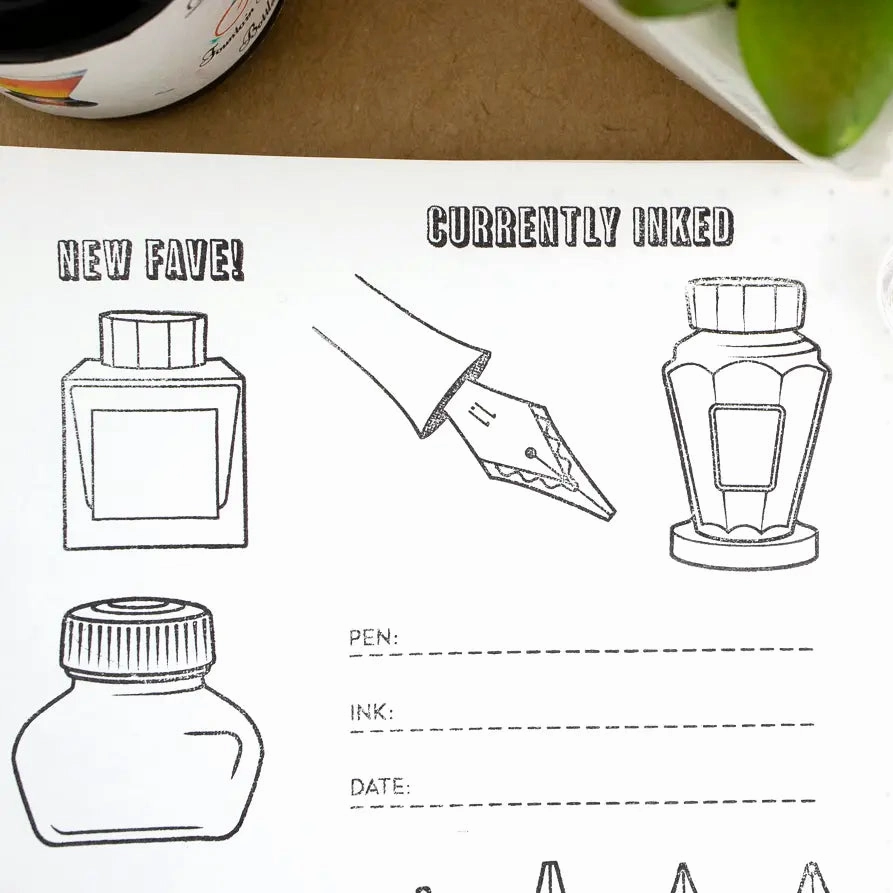 "Nibs & Ink" - 4"X6" Clear Stamp Set (16 Stamp Designs) superior