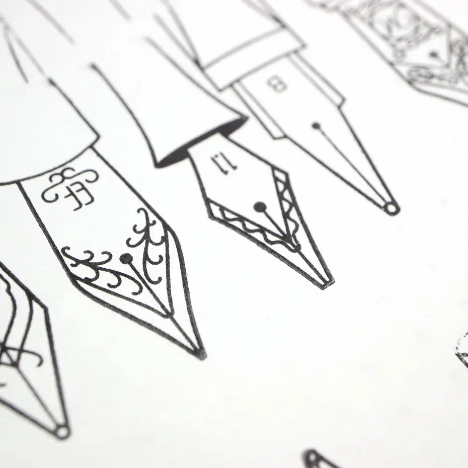 solid "Nibs & Ink" - 4"X6" Clear Stamp Set (16 Stamp Designs)