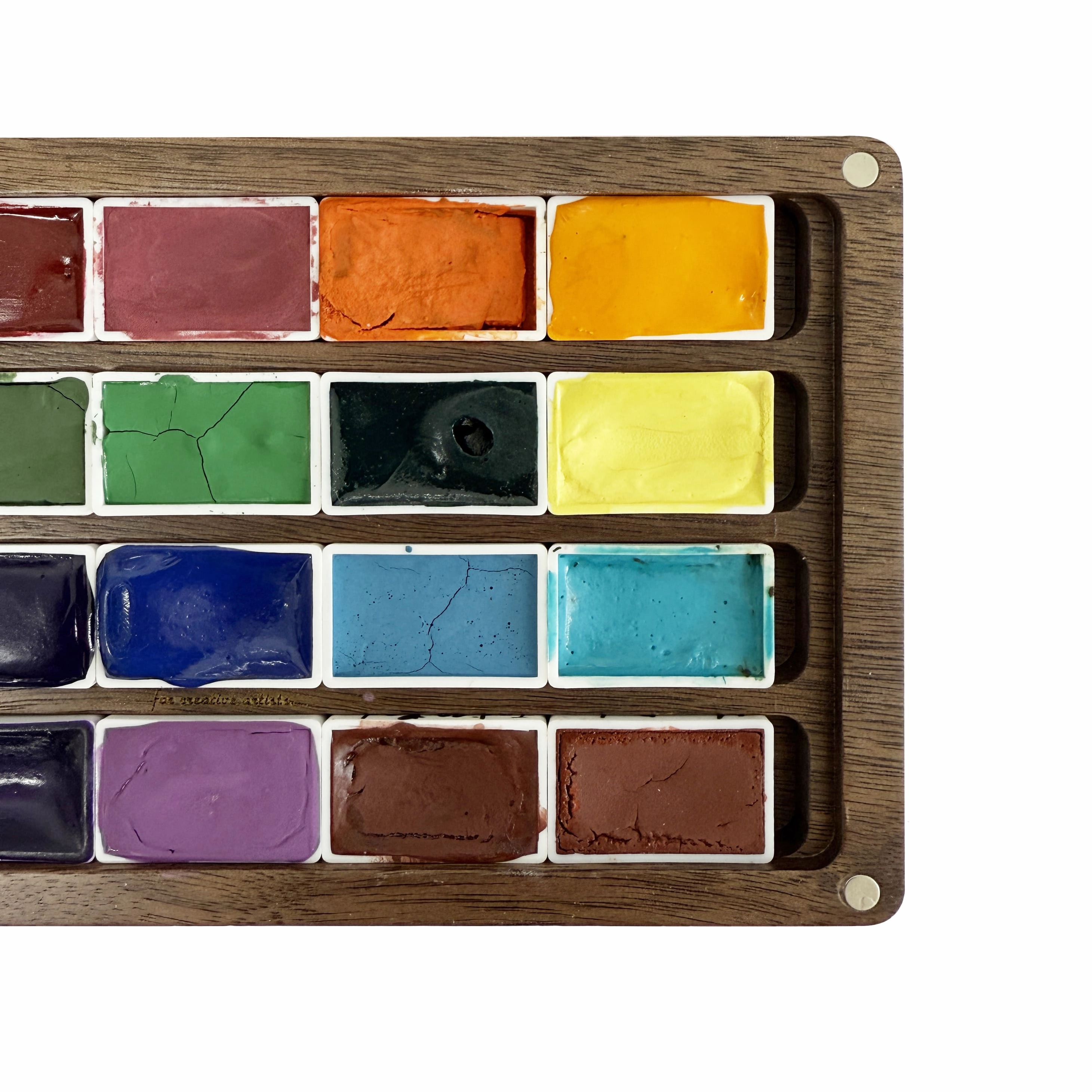 organic (Signature) Chroma Fusion: Synthetic Spectrum - Handmade Watercolor Paints Set Of 20 In Wooden Box Case, Full Pan 3.2Ml