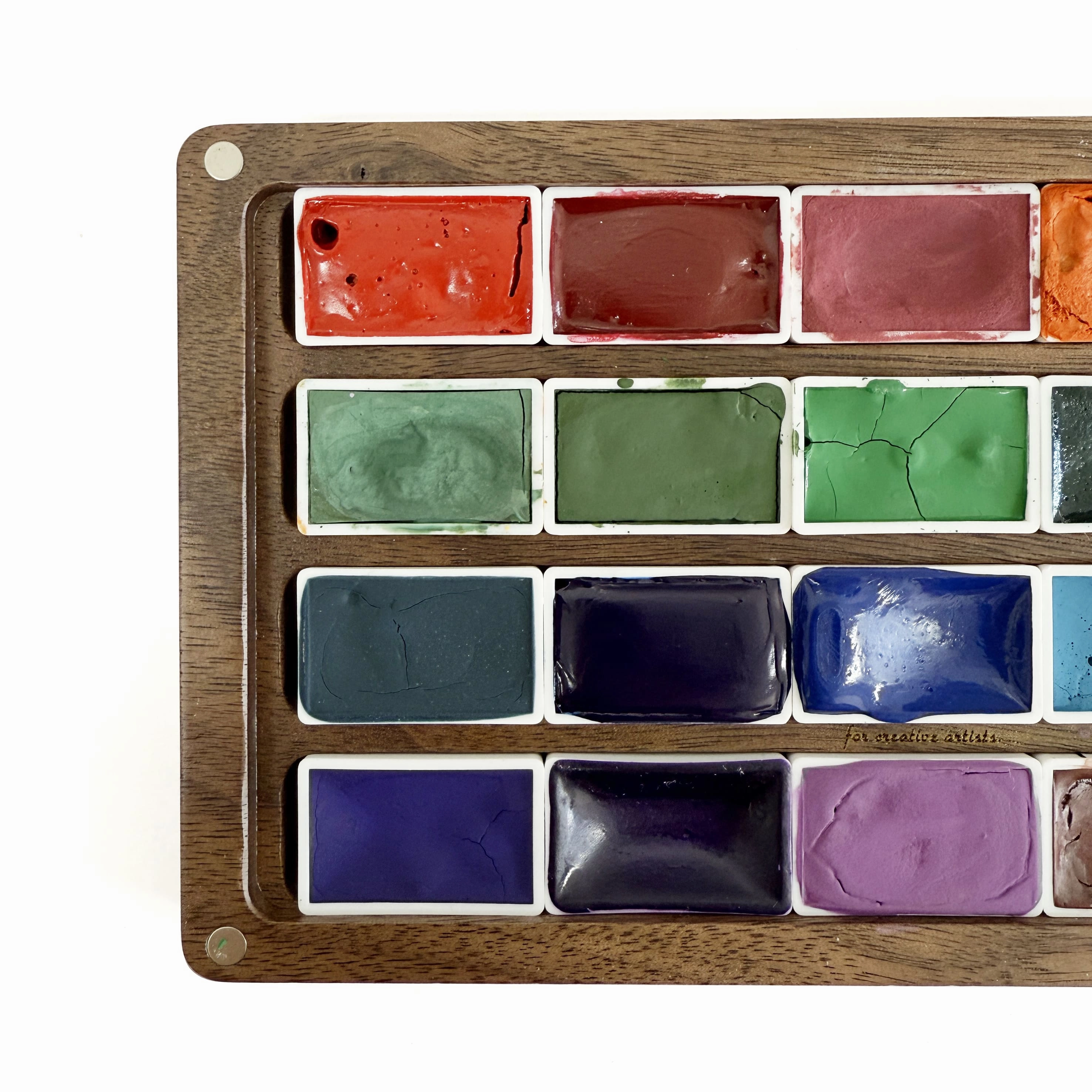 pastel (Signature) Chroma Fusion: Synthetic Spectrum - Handmade Watercolor Paints Set Of 20 In Wooden Box Case, Full Pan 3.2Ml