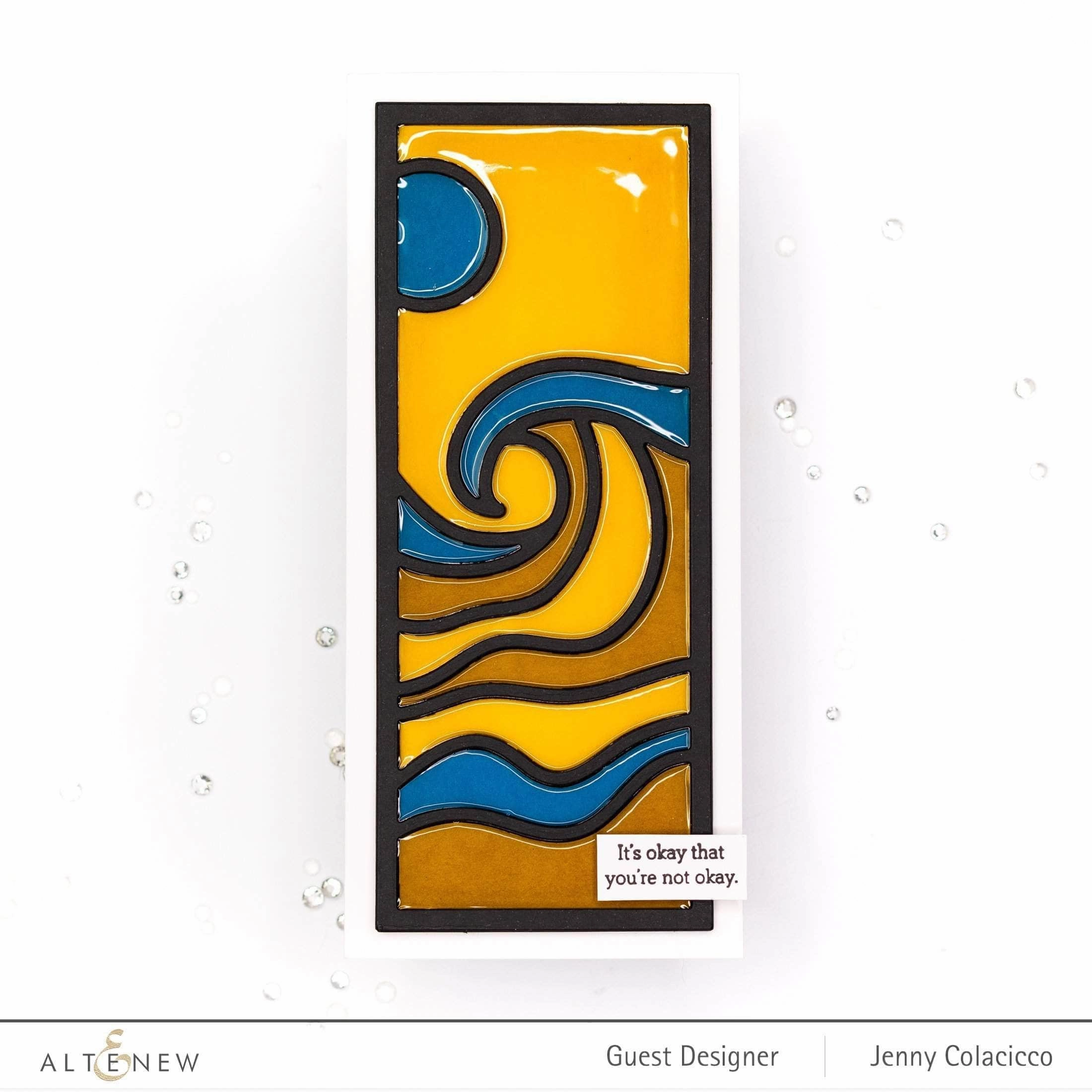 Abstract Seascape Slim Cover Die glass