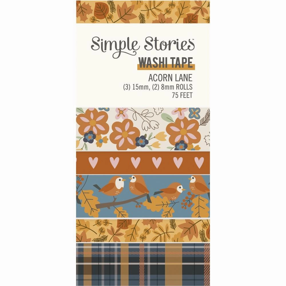 special bulk Acorn Lane Washi Tape 5/Pkg